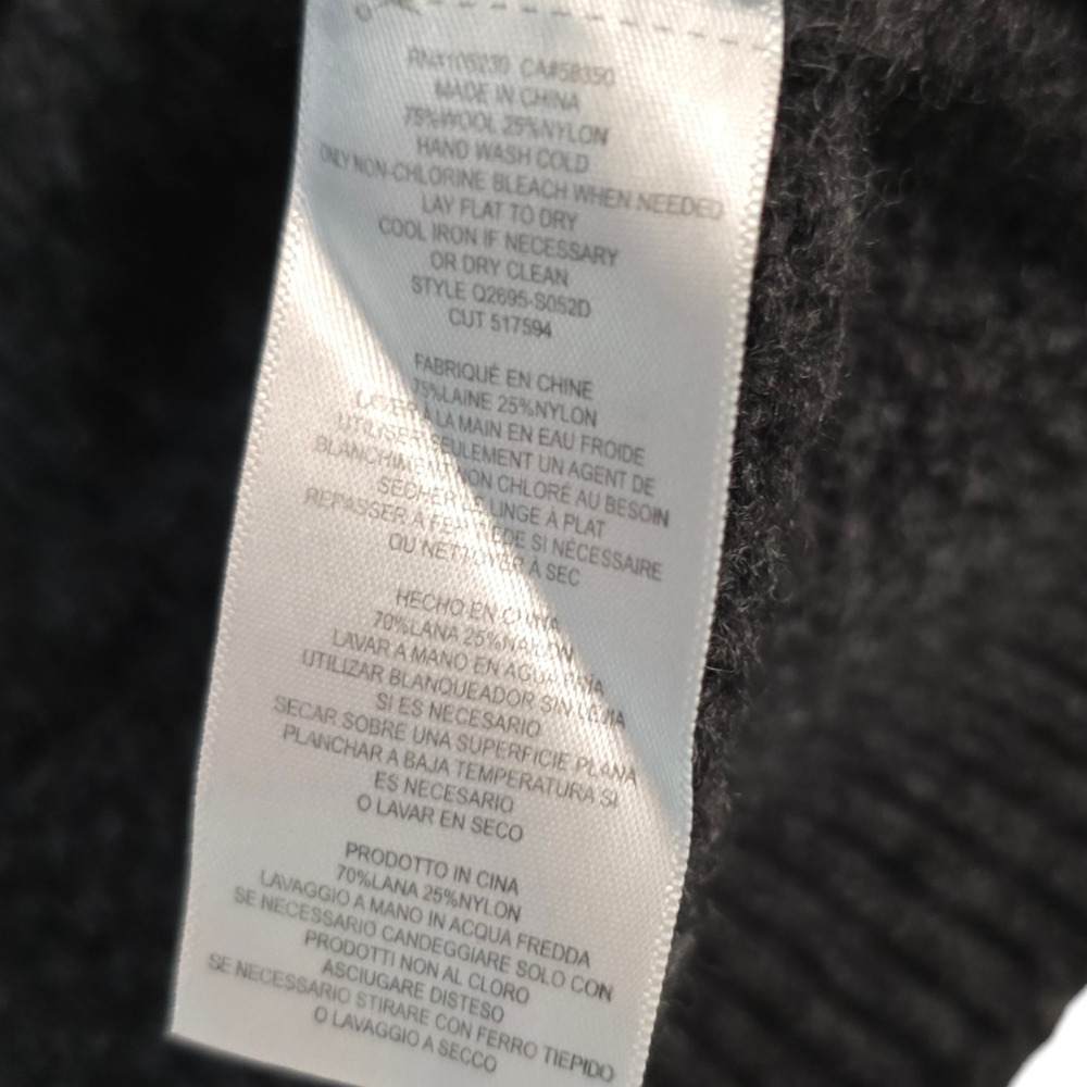 Equipment Femme Tayden Wool Blend Cable Knit Sweater Charcoal Grey Size L - Picture 6 of 8
